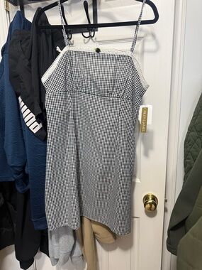 Riley James Black & White Gingham Slip Dress